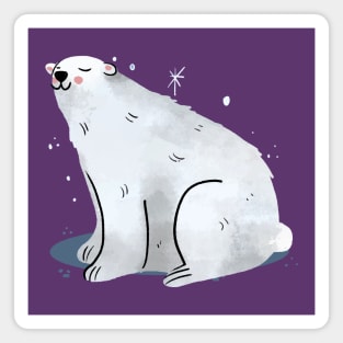 Polar Bear Painting Hand Drawn Magnet